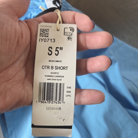 Adidas Men's On The Run B 5" Running Shorts - Semi Blue Burst Small New  IY0713 - Picture 7 of 7